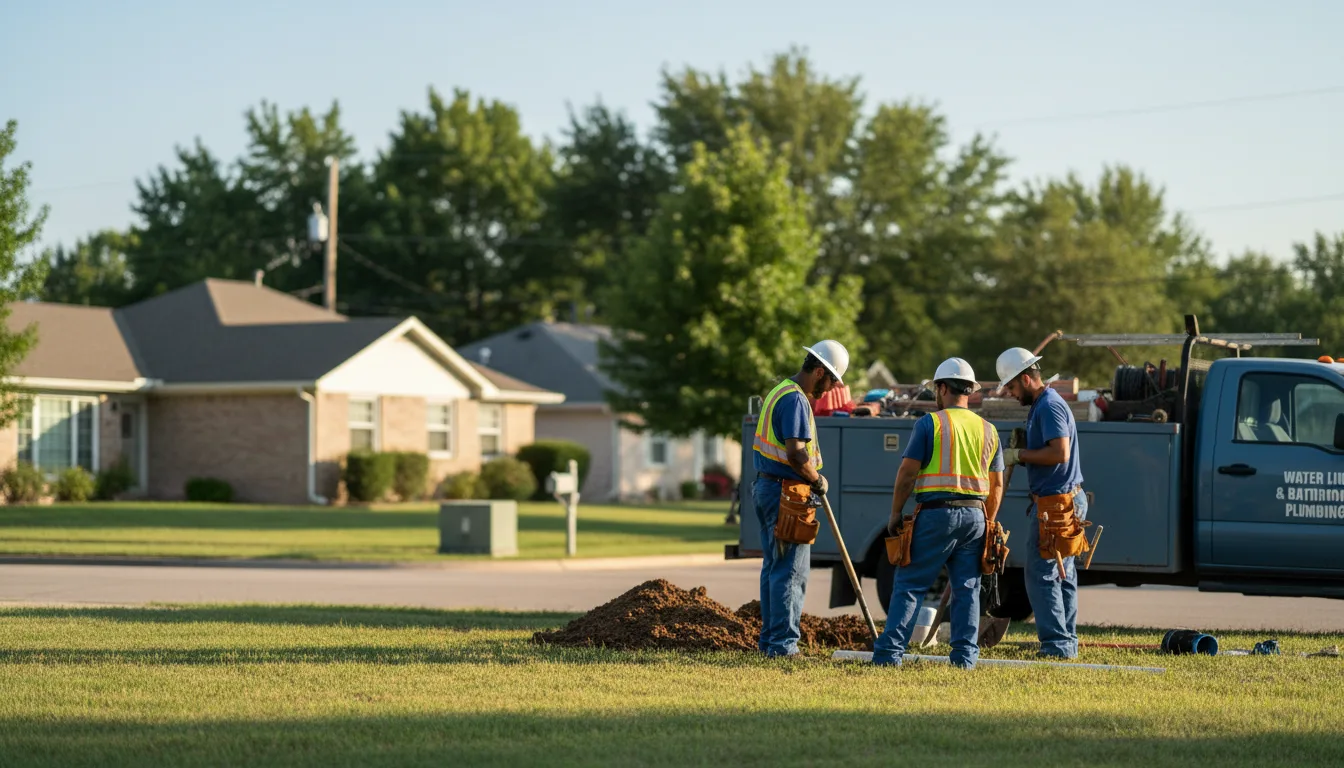 Residential water line and bathroom plumbing service in Cleo Springs, OK